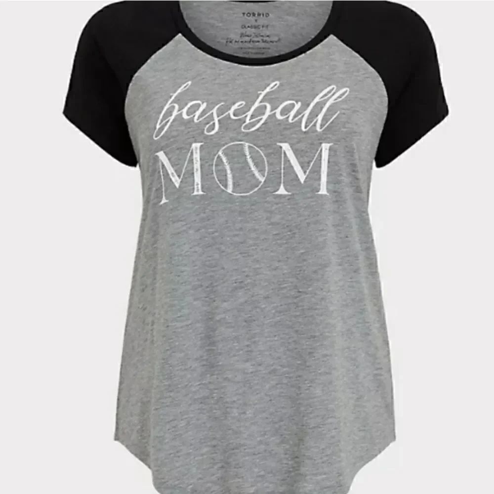 5X 28W Baseball Mom Tee Classic Fit Summer Sports